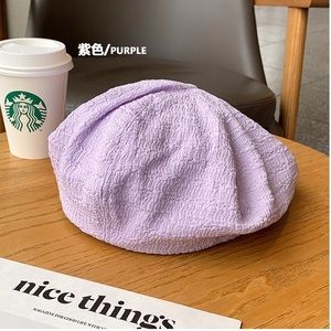 [NEW] Adjustable Beret Hat - Purple/Lavender